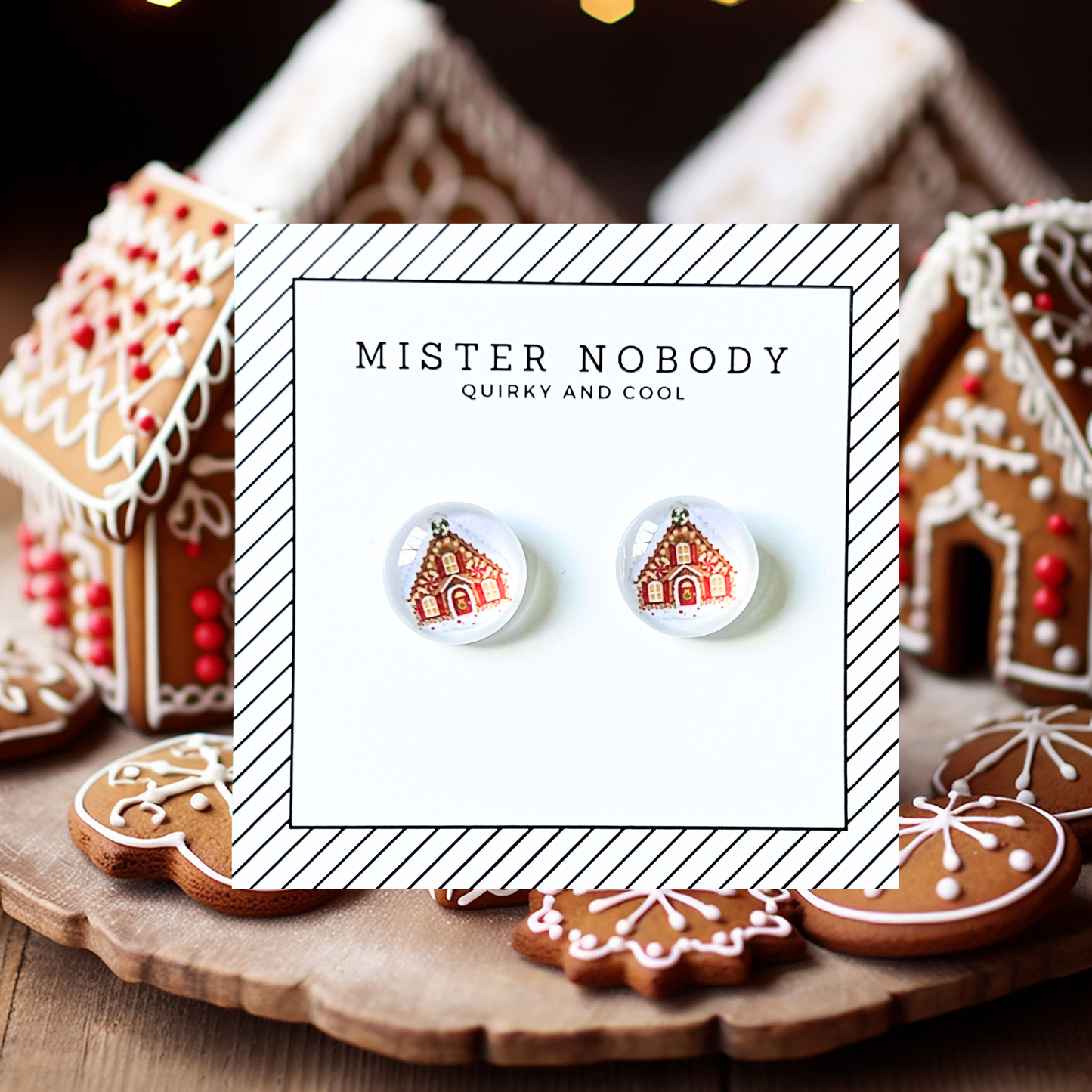 Gingerbread House - Stud Earrings