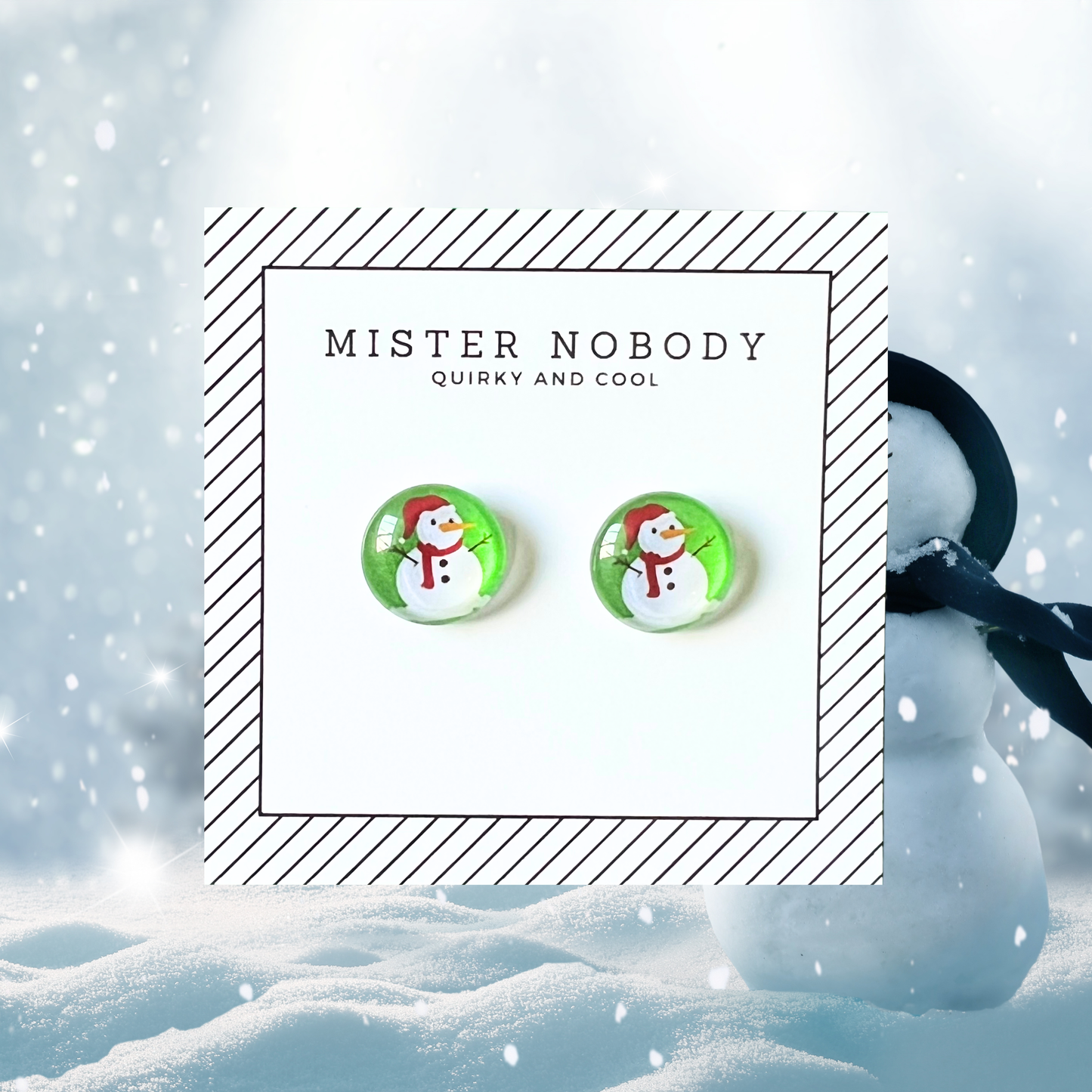 Snowman - Stud Earrings