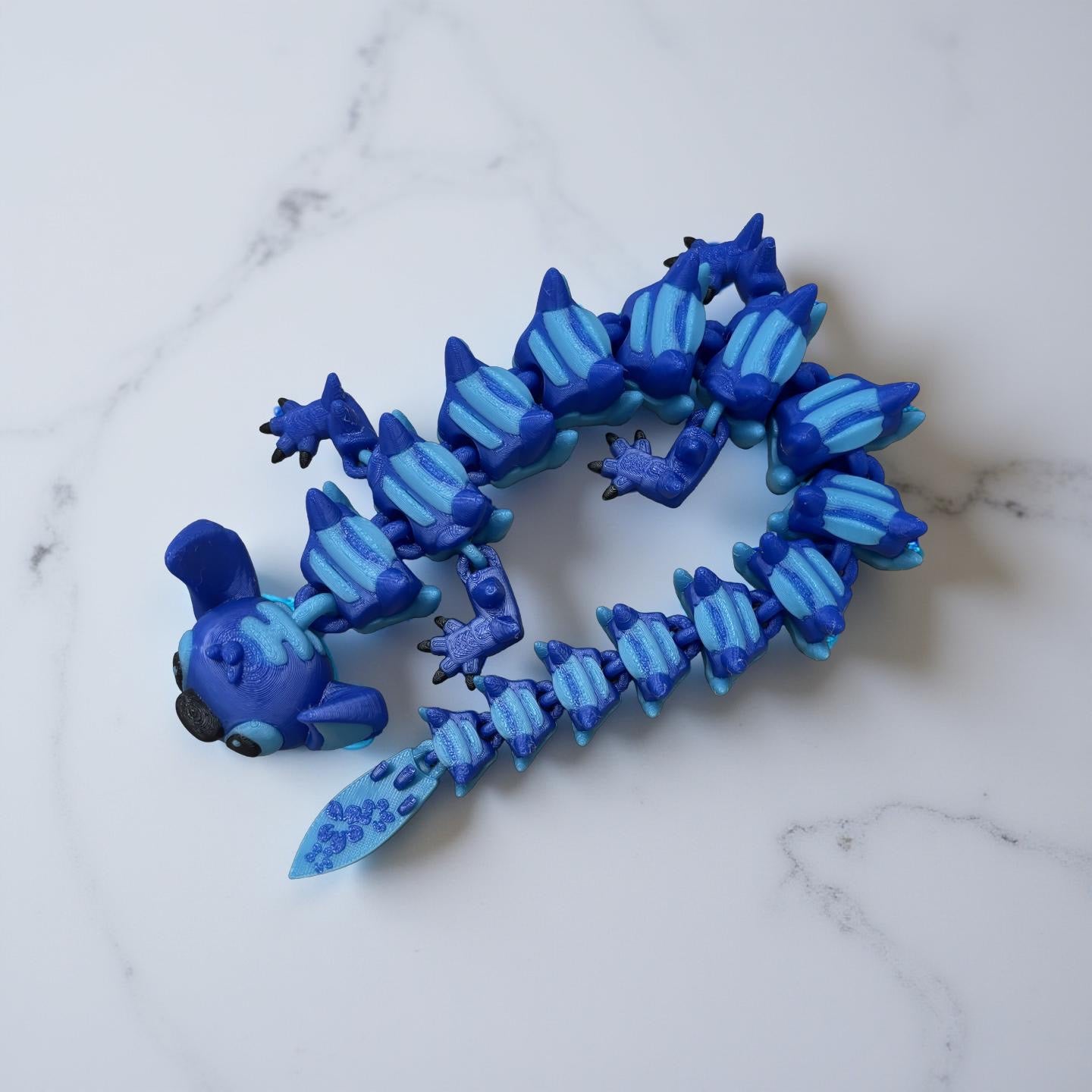 Blue Alien Articulated Large Dragon