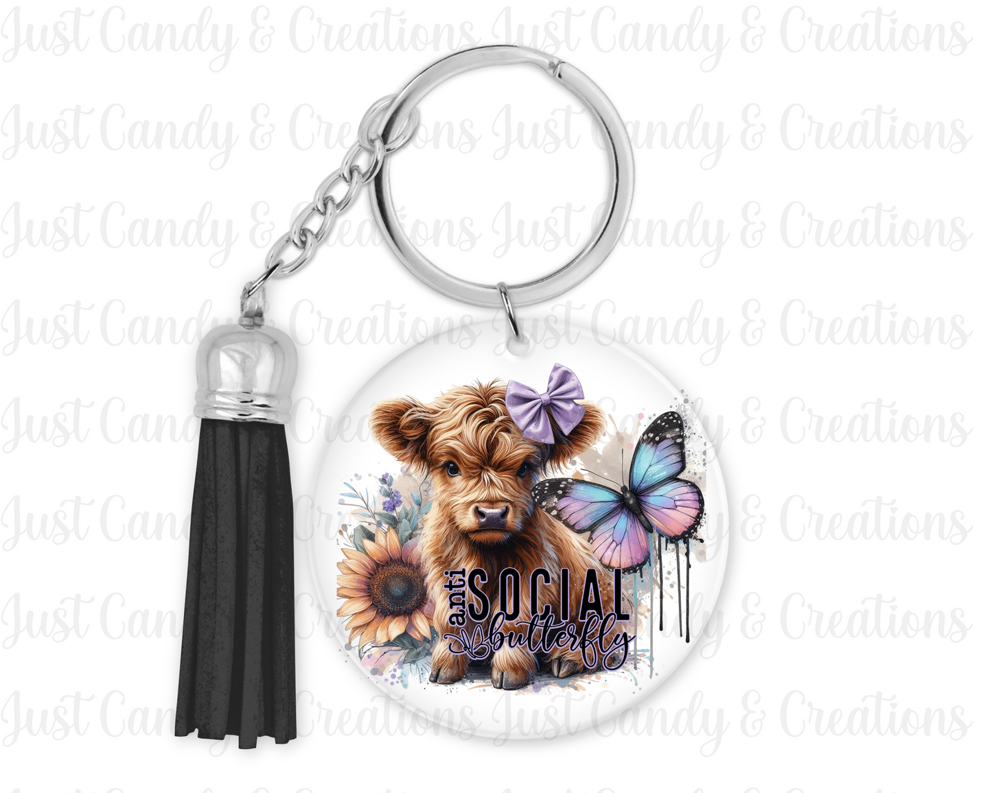 Anti Social Butterfly Highland - Keychain Decal