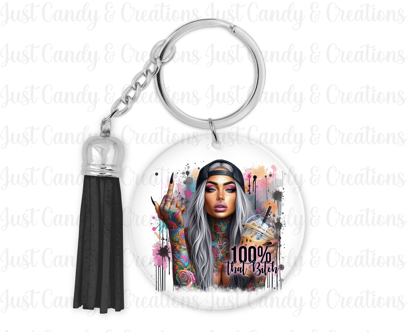 100% That Bitch Keychain Decal