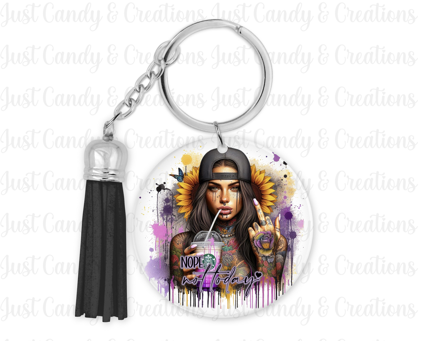 Nope Not Today Keychain Decal