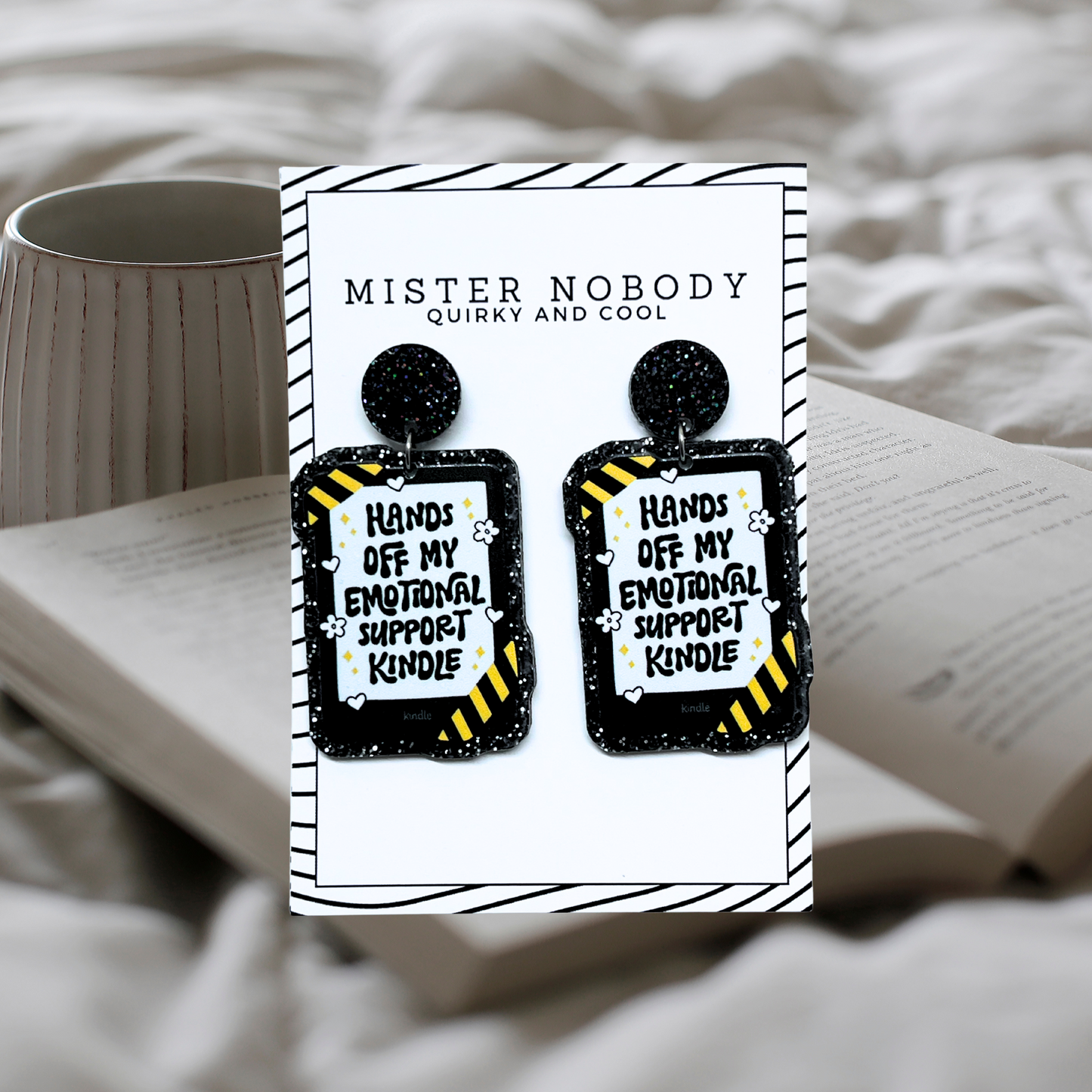 Emotional Support Kindle - Large Dangle Earrings