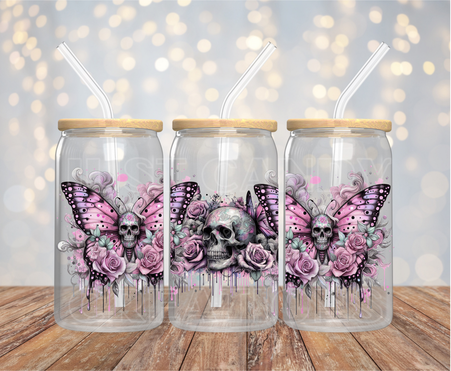 Skull Butterfly 16OZ UV DTF Wrap