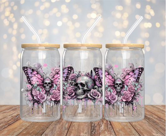 Skull Butterfly 16OZ UV DTF Wrap