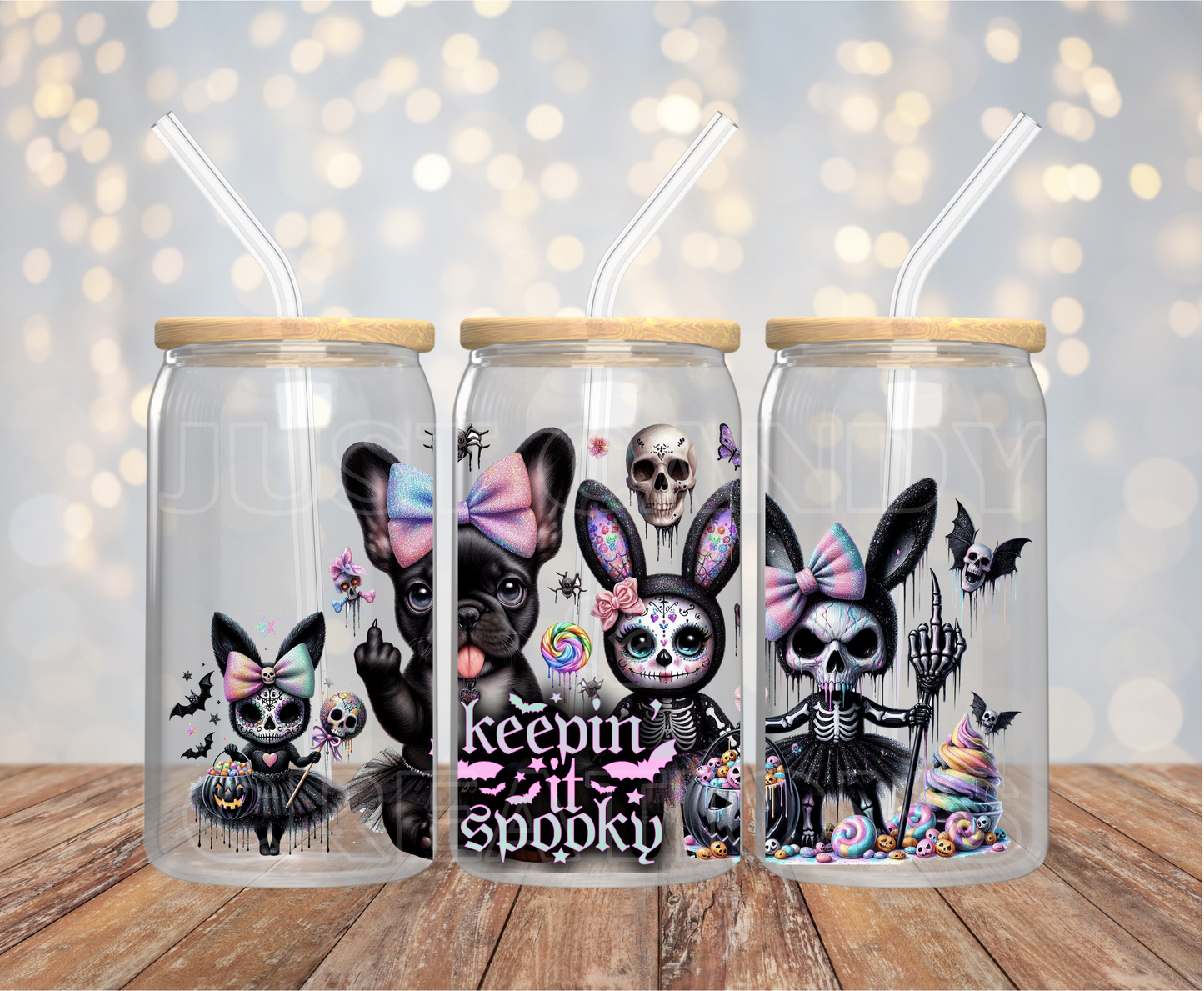 Keepin' It Spooky Frenchie 16OZ UV DTF Wrap