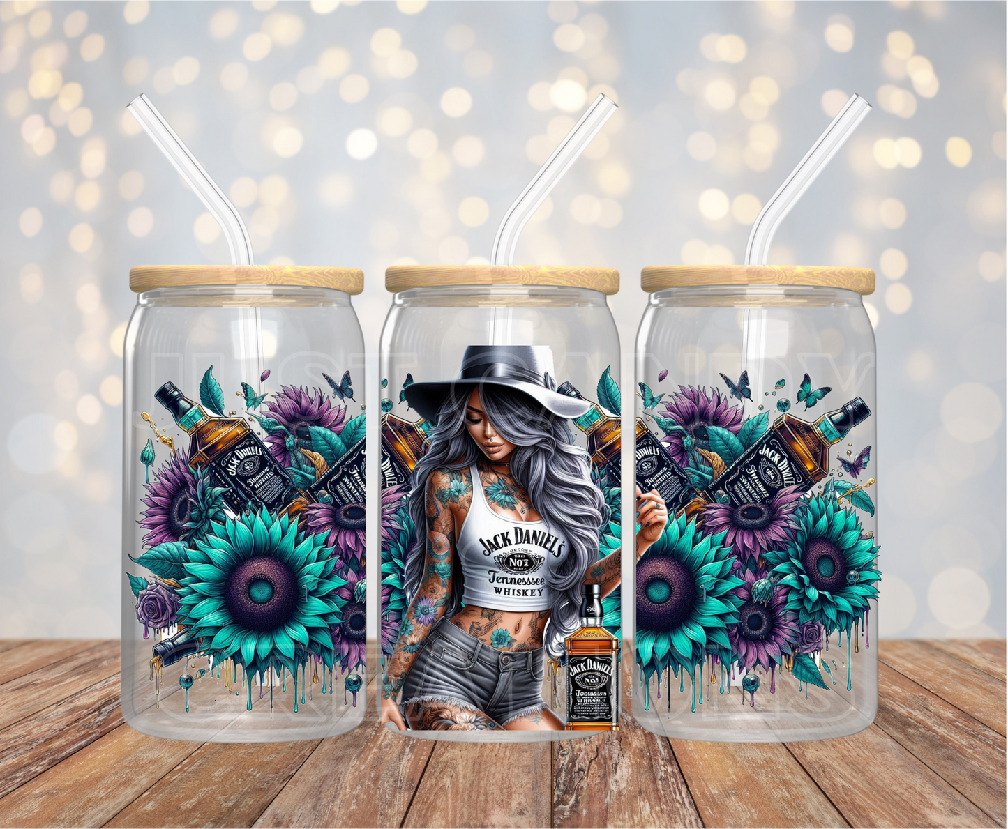Jack Daniels Girl - 16OZ UV DTF Wrap