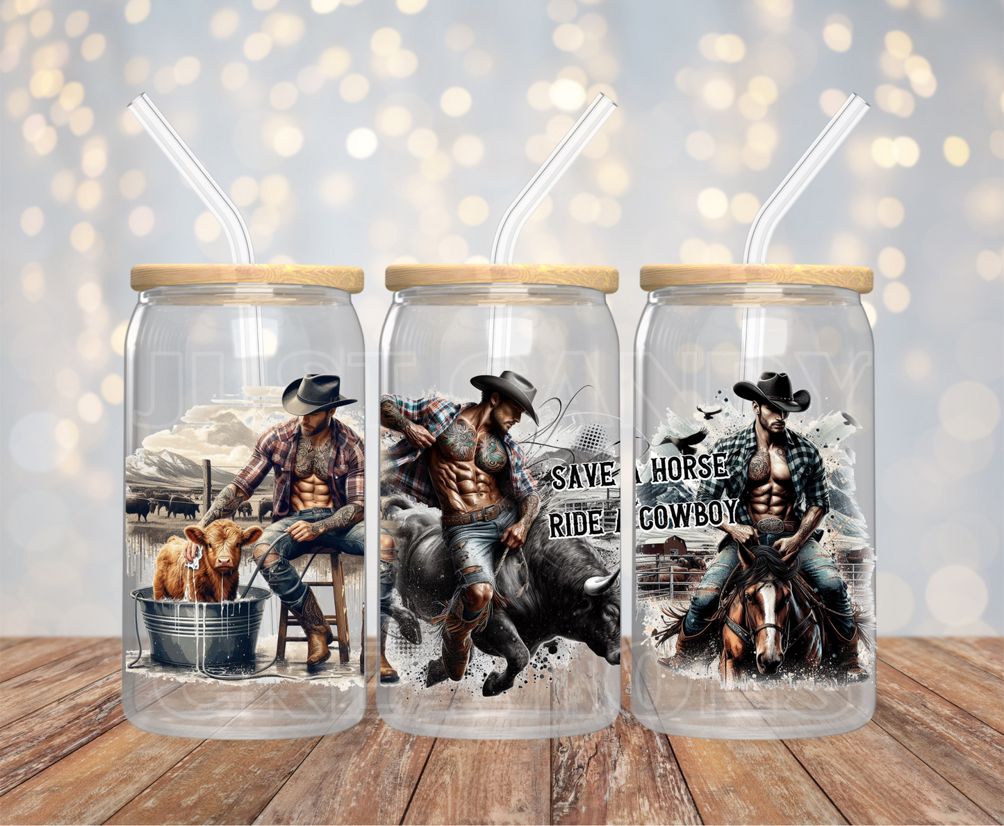Save A Horse & Ride A Cowboy - 16OZ UV DTF Wrap
