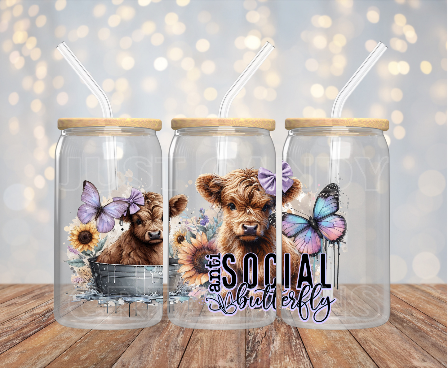 Highland Anti Social Butterfly - 16OZ UV DTF Wrap