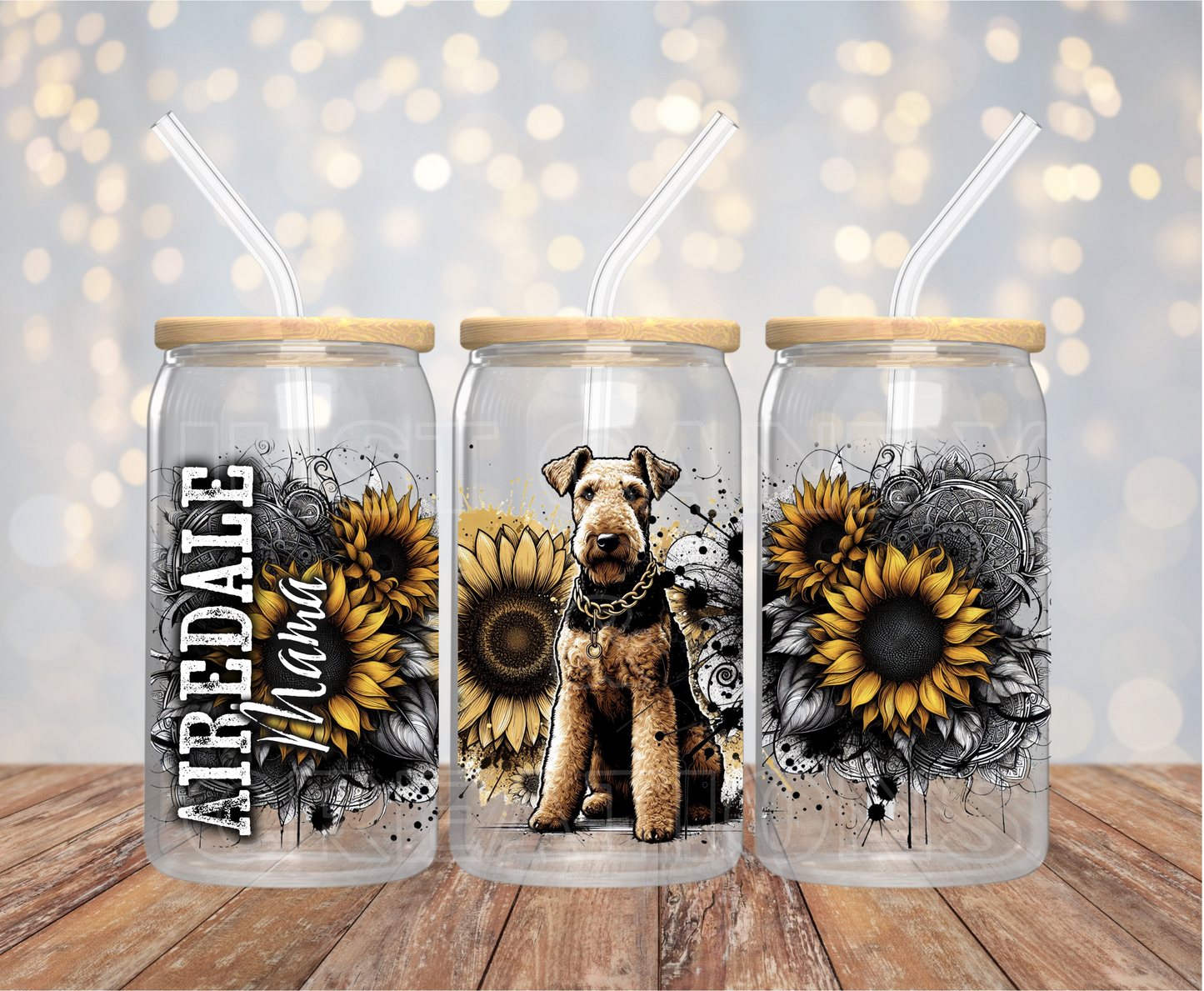 Airedale Mama 16OZ UV DTF Wrap