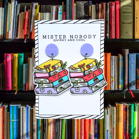 Stack Of Books - Large Dangle Earrings