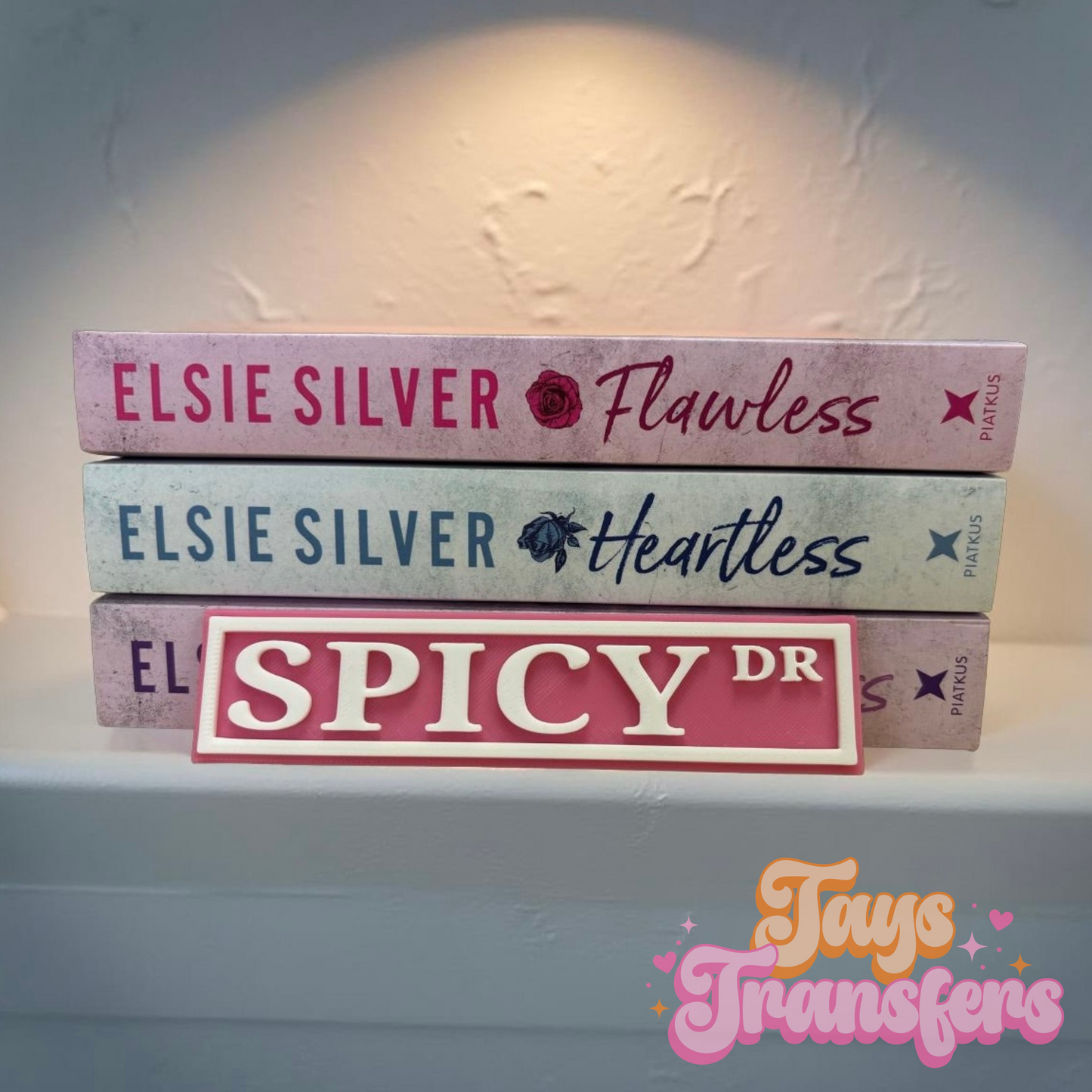 Spicy Dr • Spicy Ave • Spicy St • Spicy AF - Bookshelf Sign
