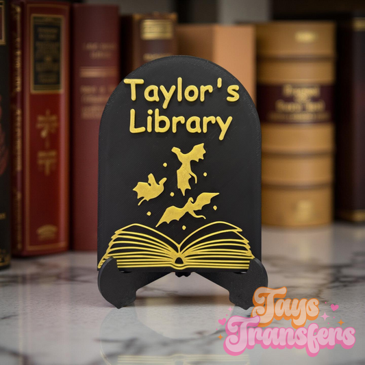 'Your Name' Library  - Bookshelf Sign