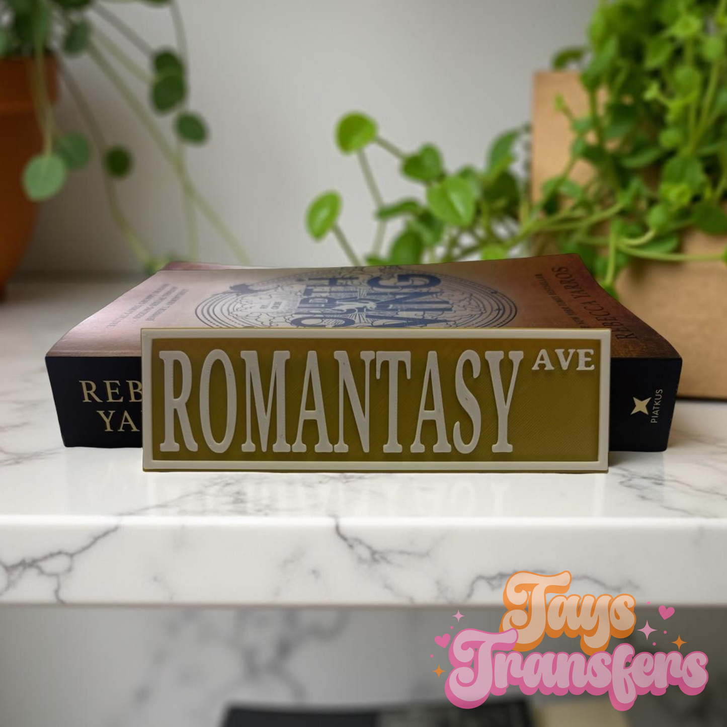Romantasy St • Romantasy Ln • Romantasy Dr • Romantasy Ave - Bookshelf Sign