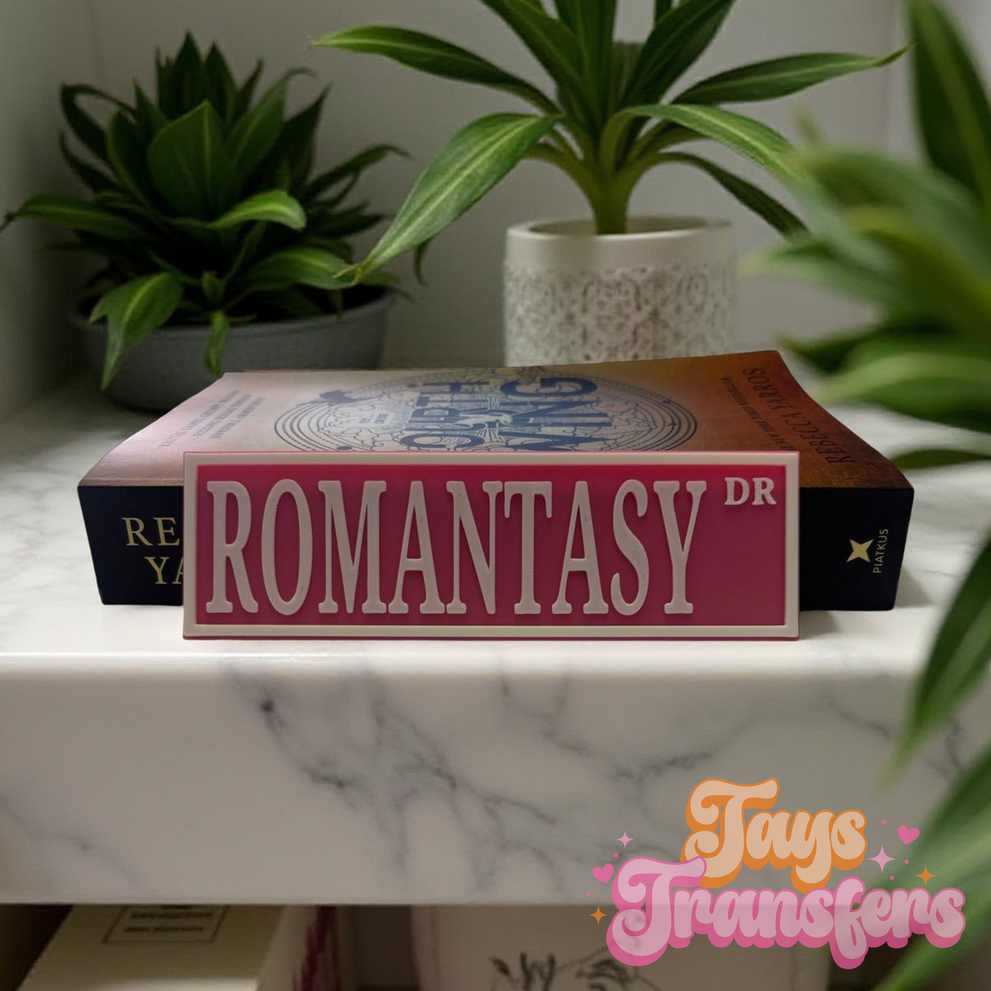 Romantasy St • Romantasy Ln • Romantasy Dr • Romantasy Ave - Bookshelf Sign