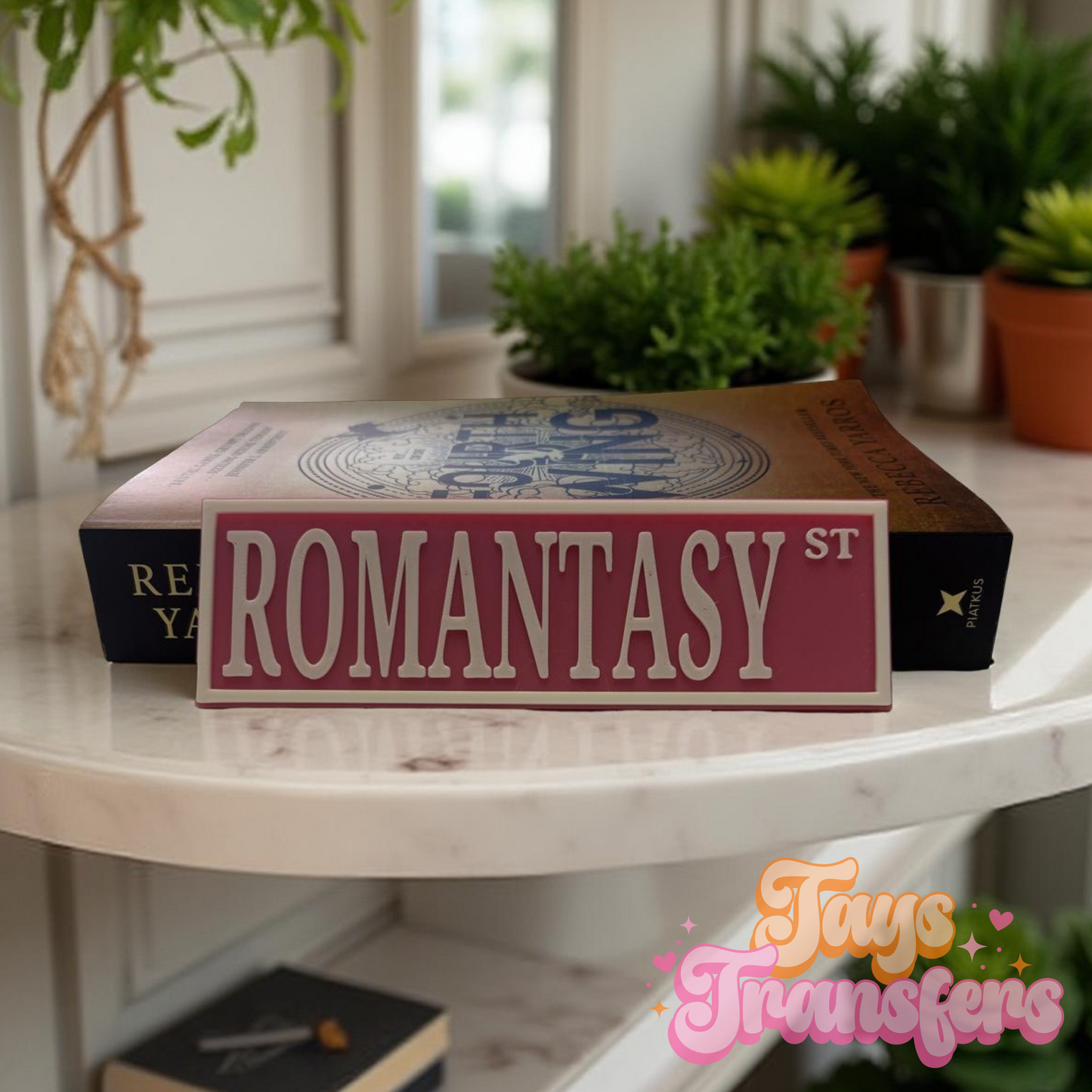 Romantasy St • Romantasy Ln • Romantasy Dr • Romantasy Ave - Bookshelf Sign