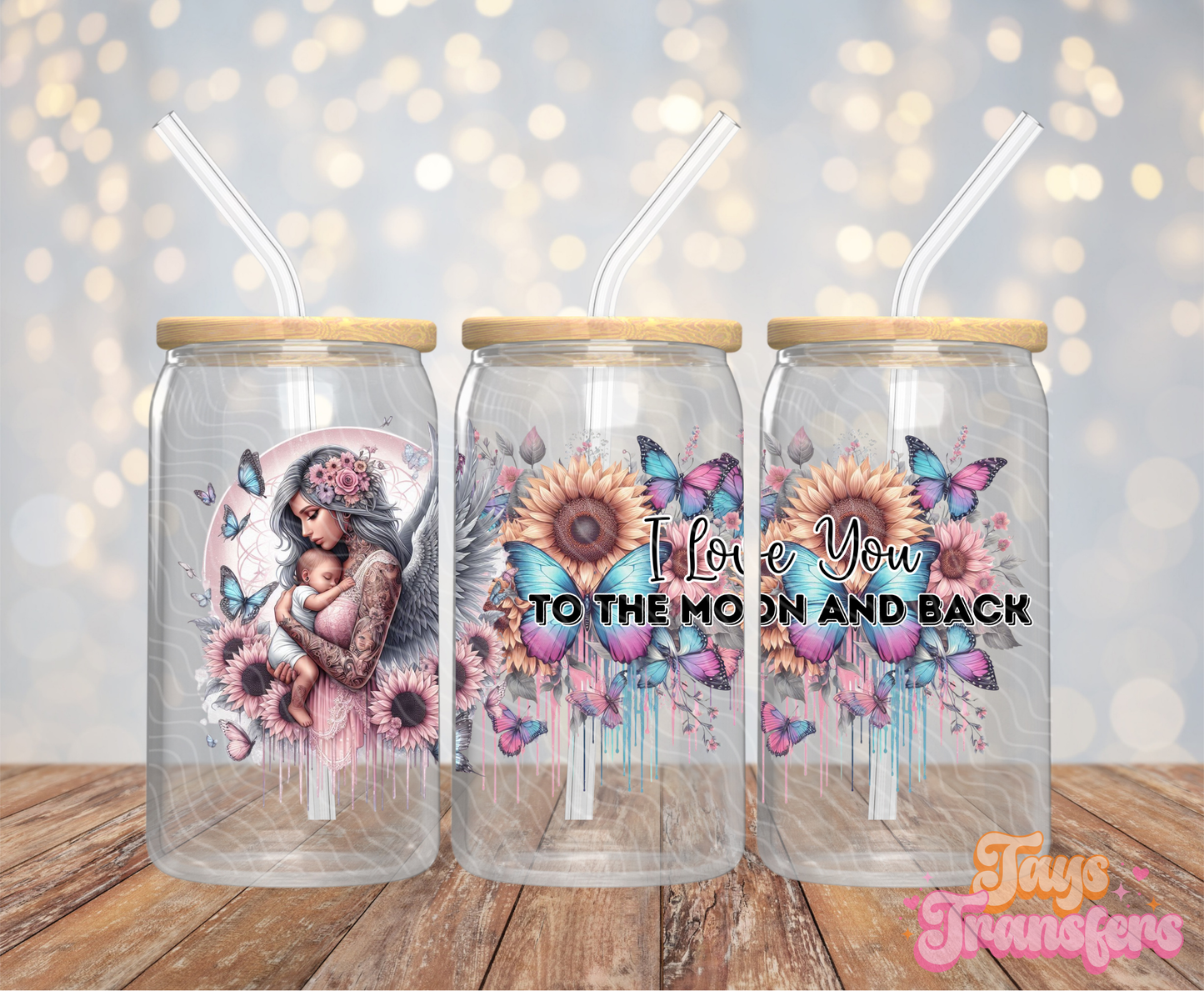 I Love You To The Moon & Back - 16OZ UV DTF Wrap