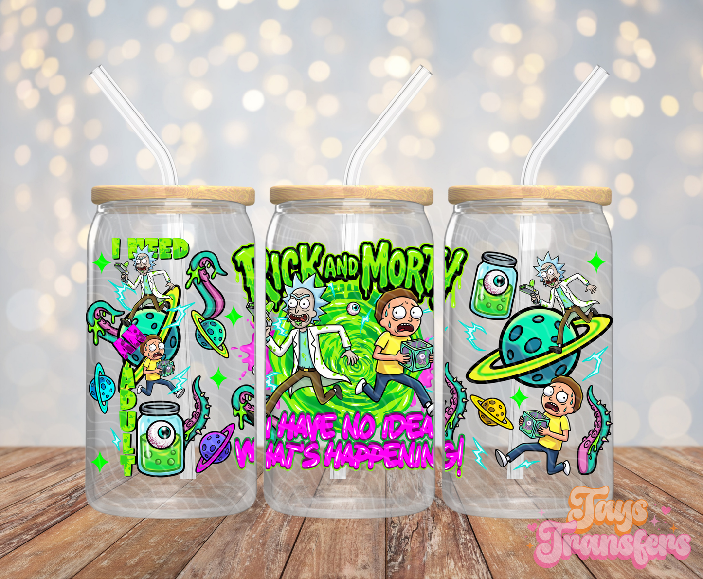 R_ck & M_rty - 16OZ UV DTF Wrap