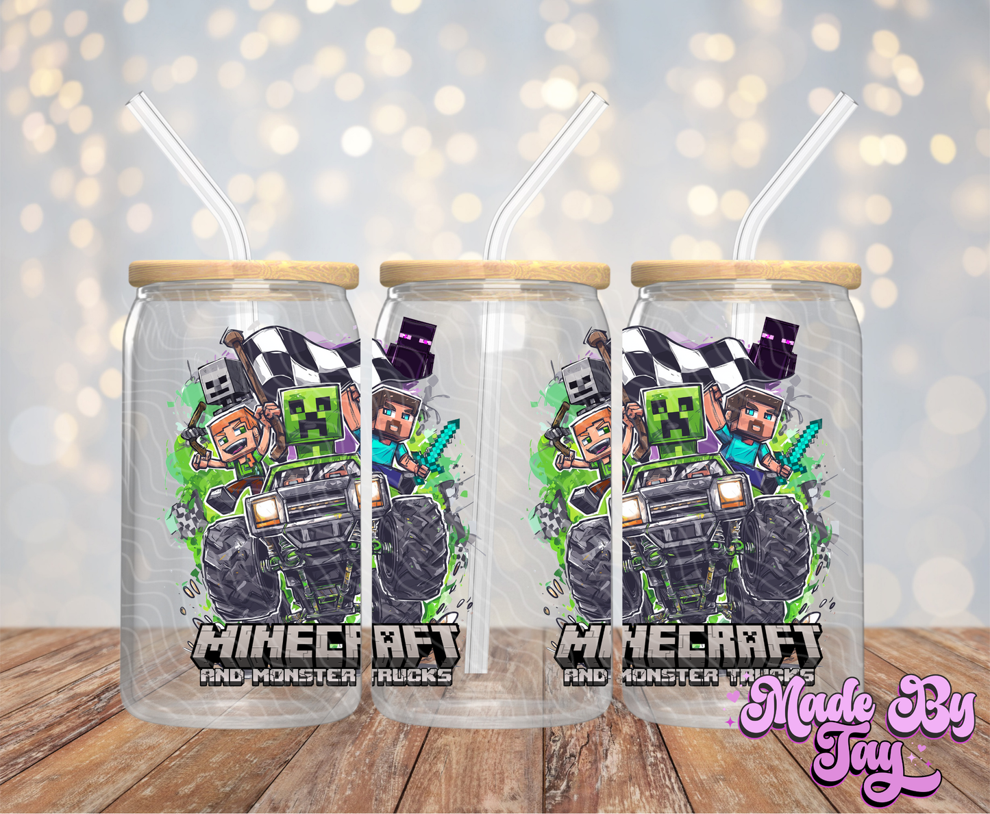 Min_craft & Monster Trucks - 16OZ UV DTF Wrap