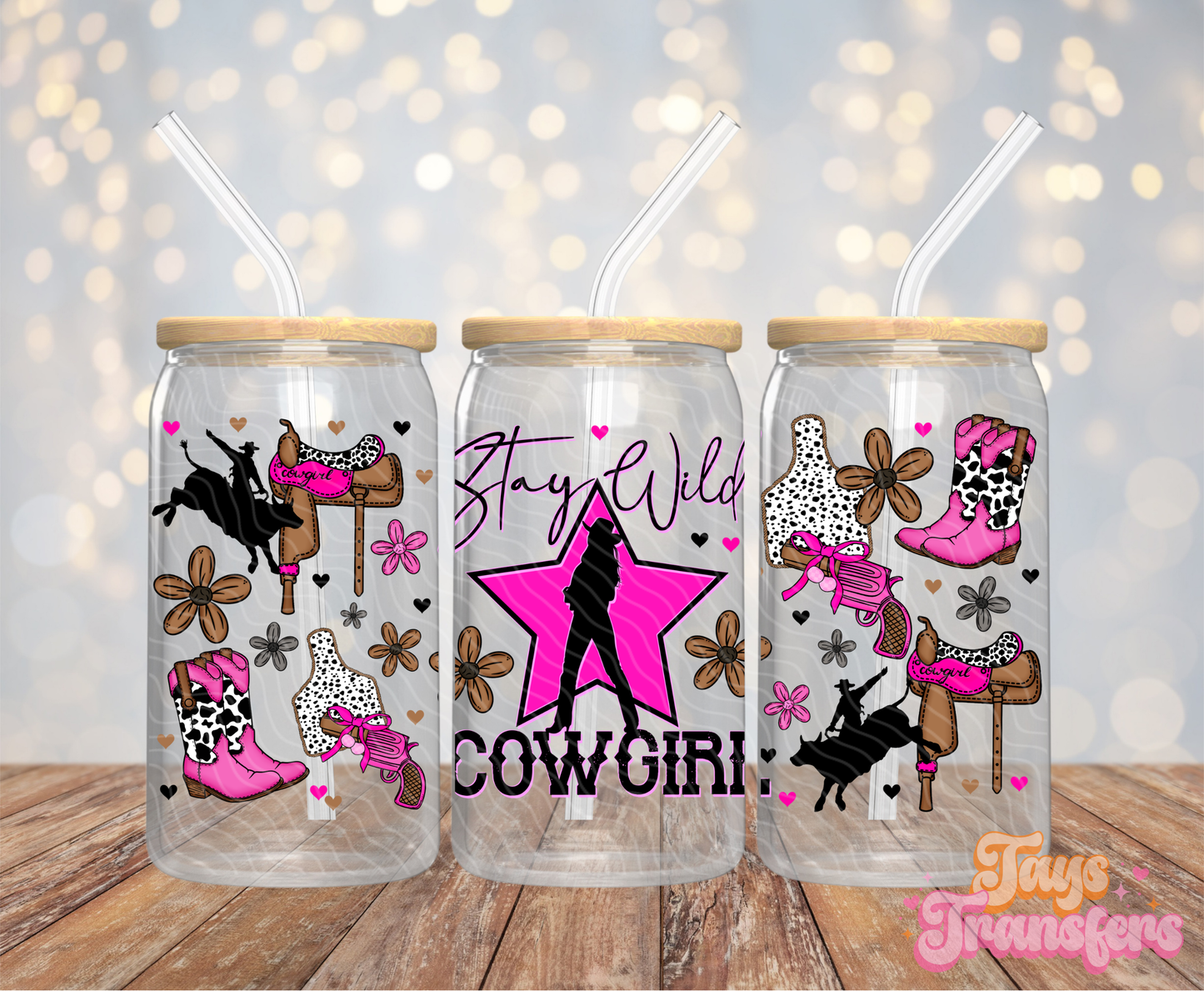 Stay Wild Cowgirl - 16OZ UV DTF Wrap