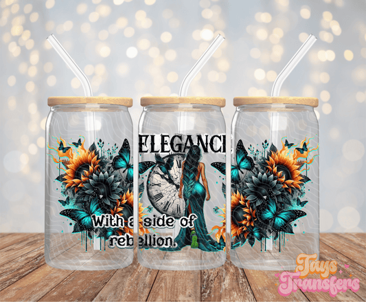 Elegance With A Side Of Rebellion - 16OZ UV DTF Wrap