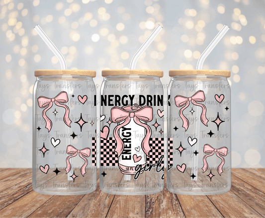 Energy Drink Girly - 16OZ UV DTF Wrap