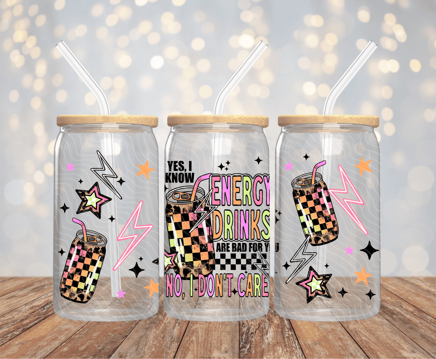 Energy Drinks - 16OZ UV DTF Wrap