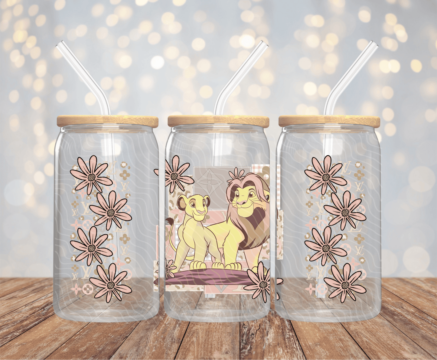 Lion Floral - 16OZ UV DTF Wrap
