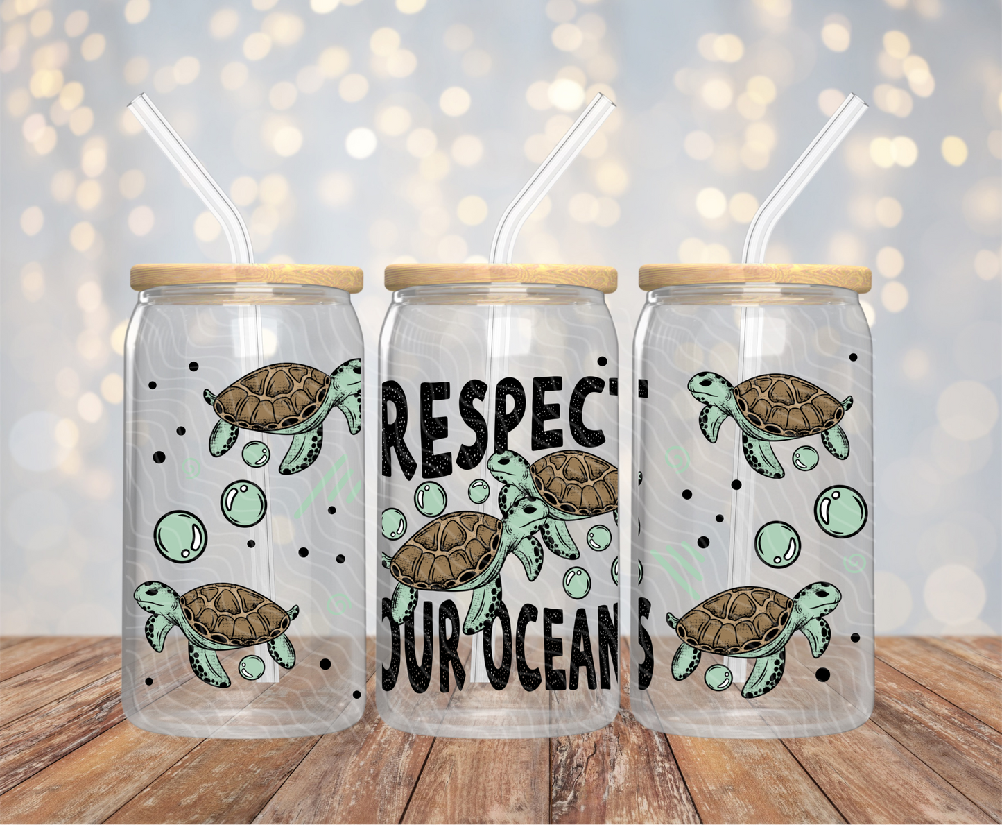 Respect Our Oceans - 16OZ UV DTF Wrap