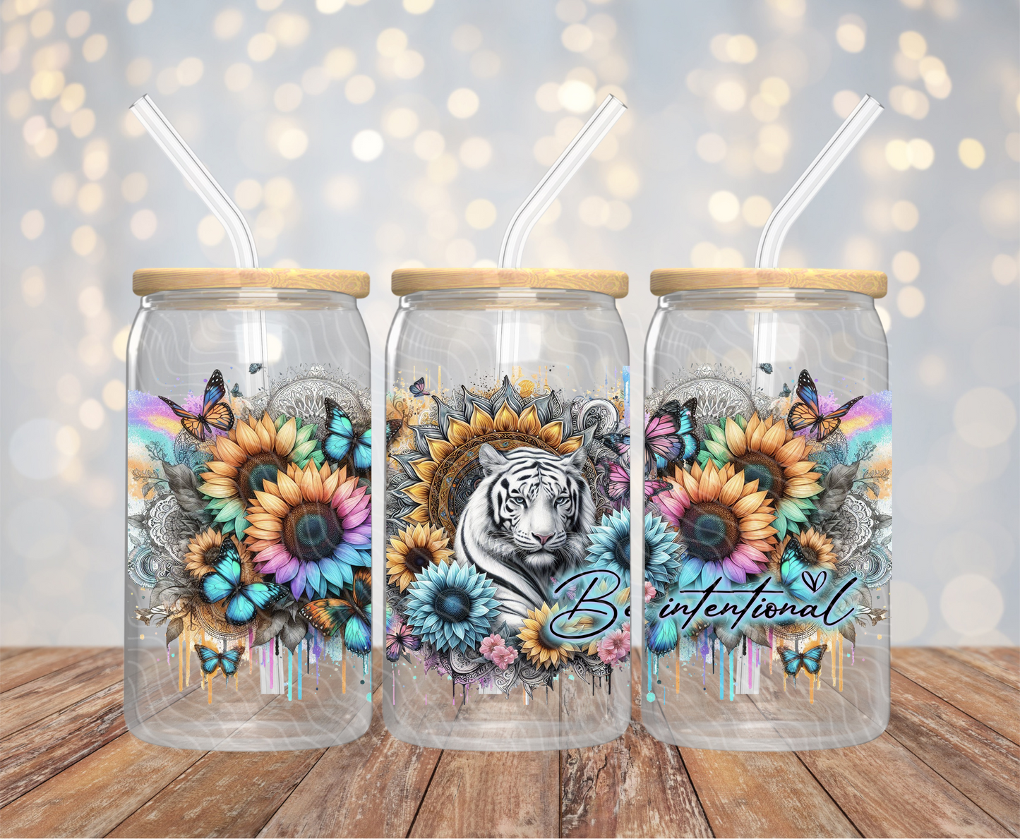 Be Intentional Tiger - 16OZ UV DTF Wrap
