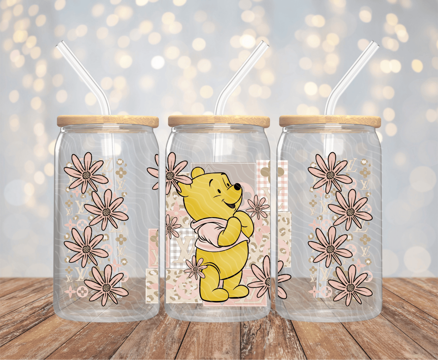 Bear Floral - 16OZ UV DTF Wrap