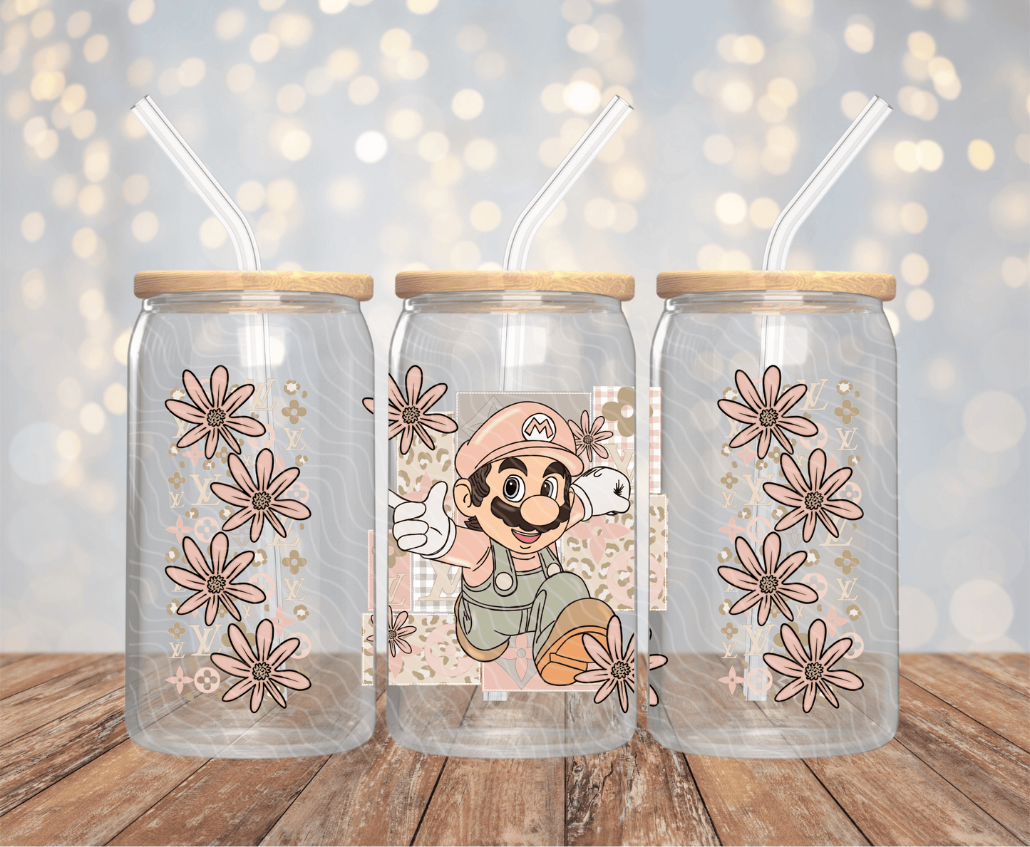 Mario Floral - 16OZ UV DTF Wrap