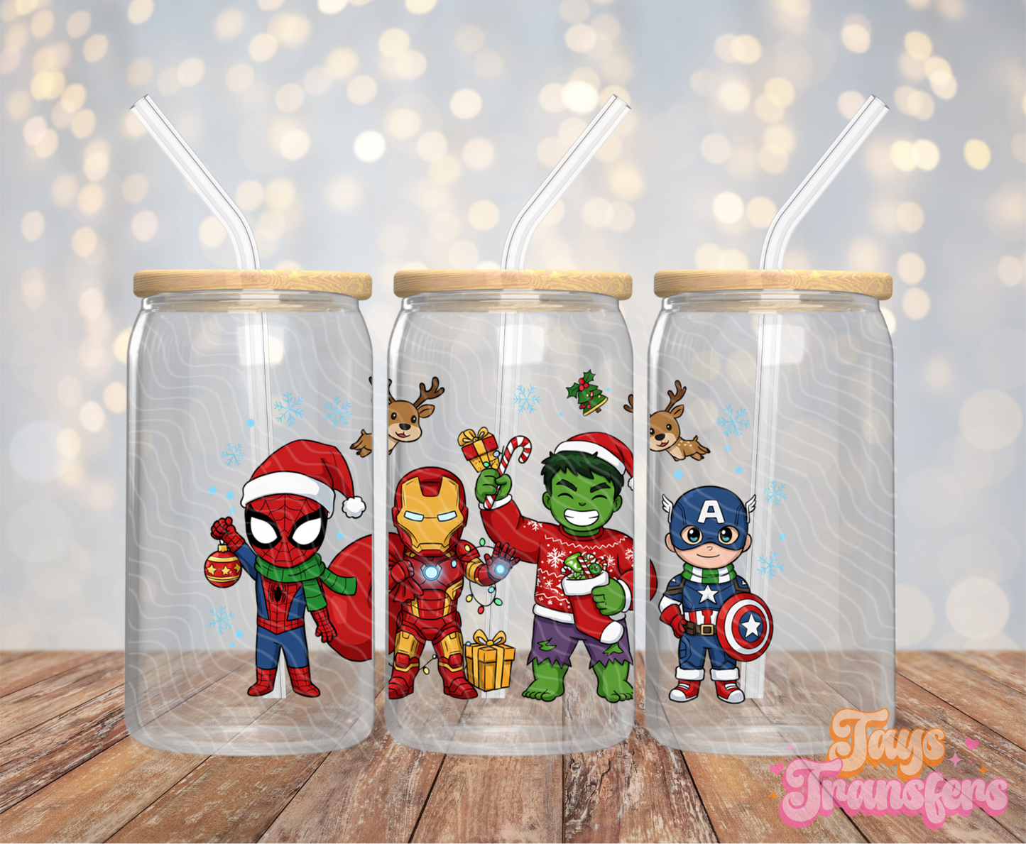 Superheroes Christmas - 16OZ UV DTF Wrap