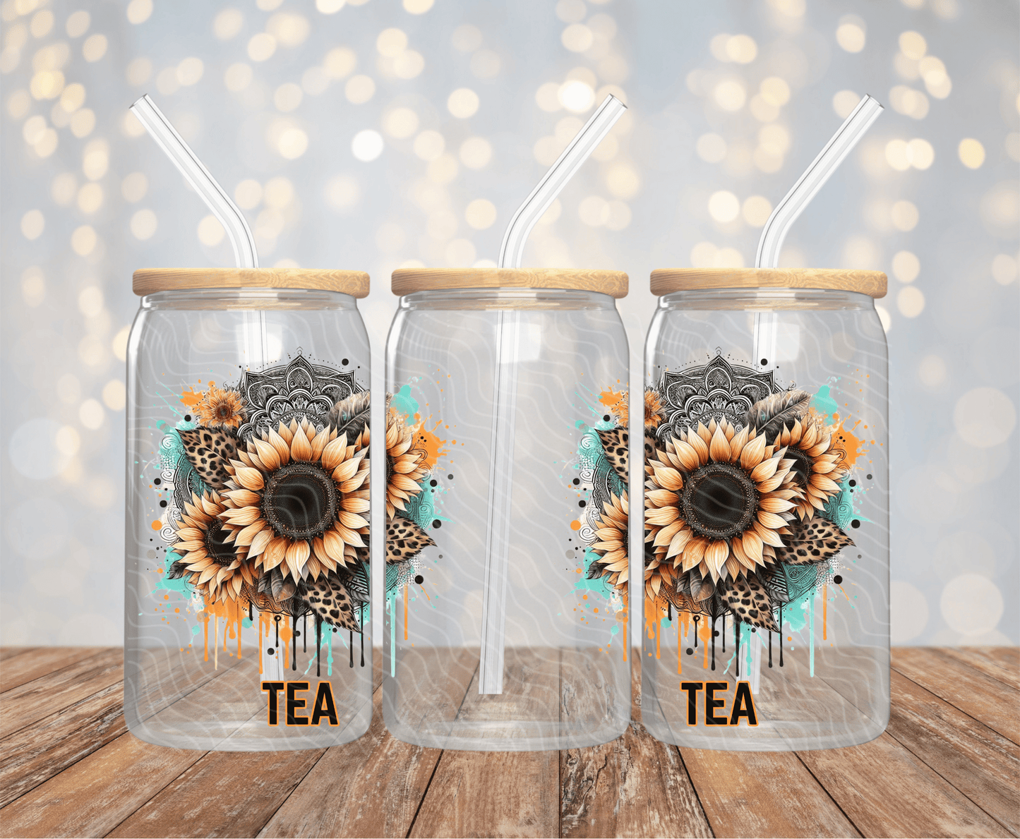Sunflower Tea - 16OZ UV DTF Wrap