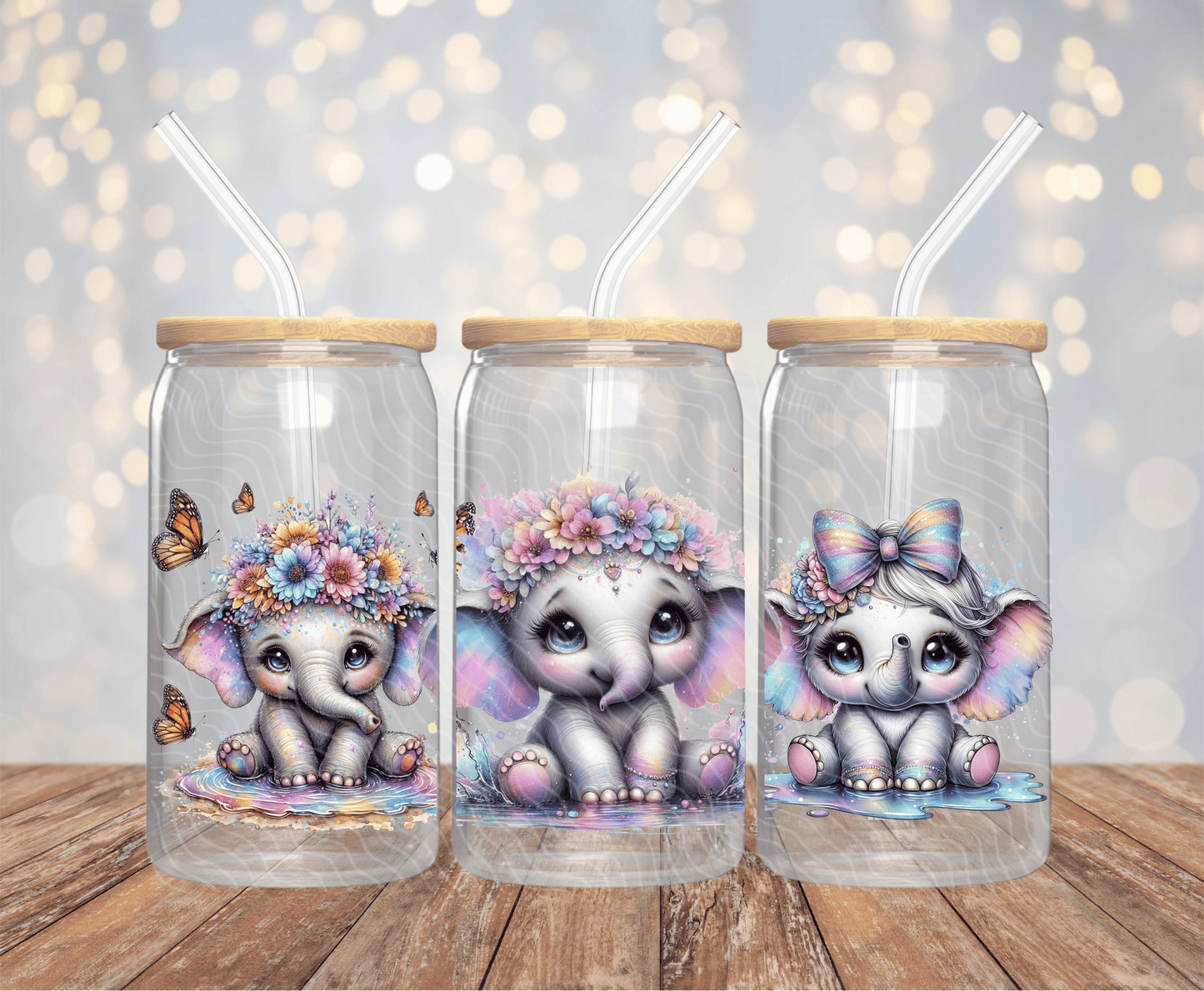 Elephants - 16OZ UV DTF Wrap