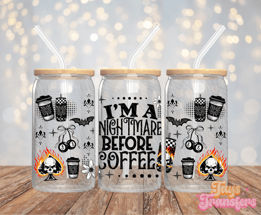 Nightmare Before Coffee - 16OZ UV DTF Wrap