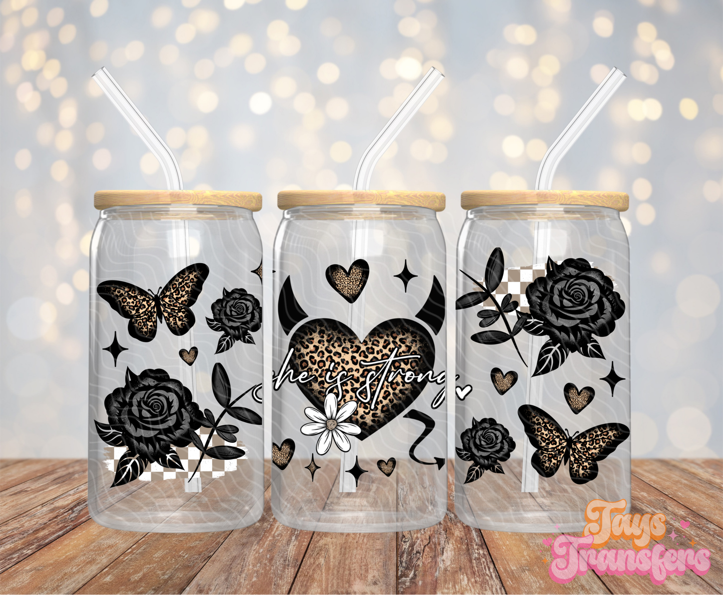 She Is Strong - 16OZ UV DTF Wrap