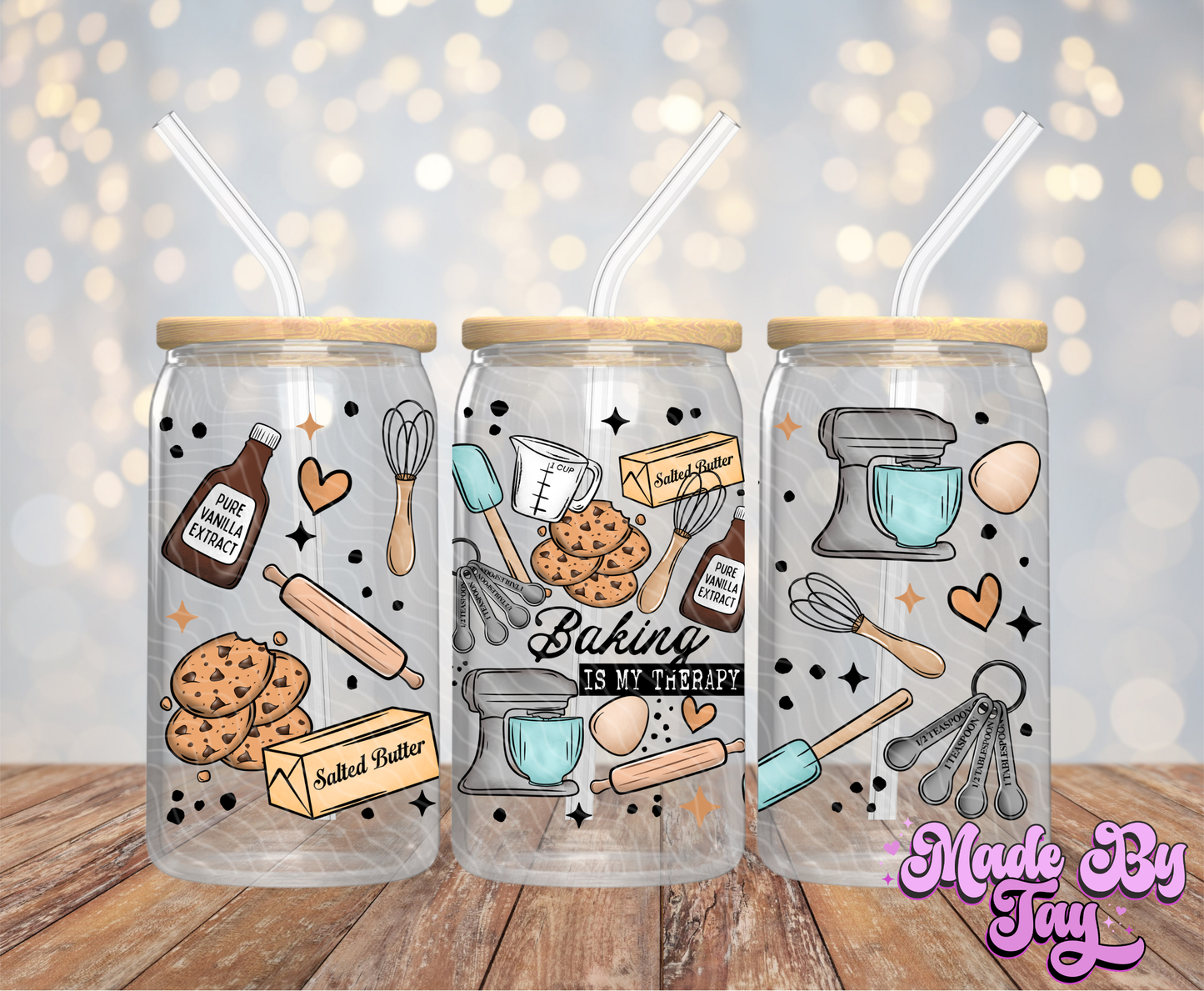 Baking Is My Therapy - 16OZ UV DTF Wrap