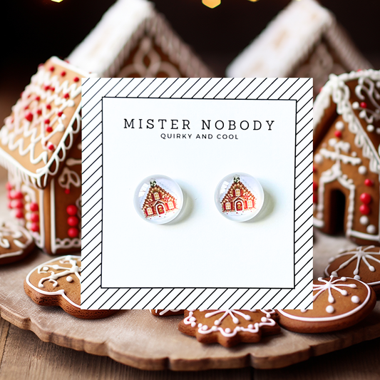 Gingerbread House - Stud Earrings