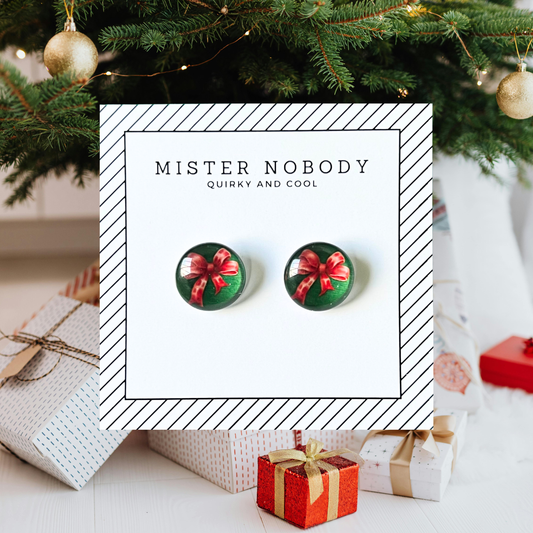Ribbon Bow - Stud Earrings