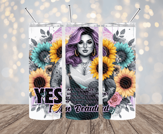 Yes, I Am Beautiful - 20oz Sublimation Tumbler