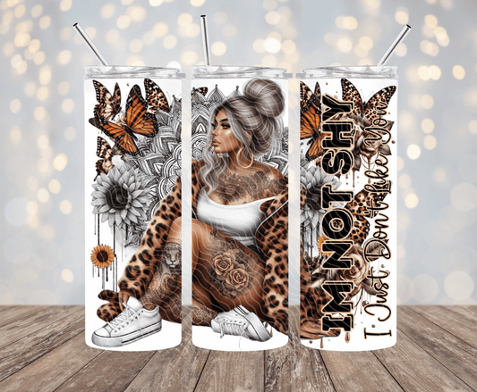 I'm Not Shy Leopard - 20oz Sublimation Tumbler