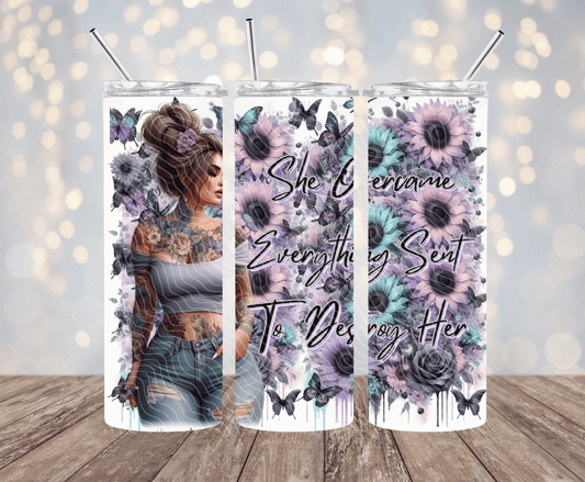 She Overcame Everything - 20oz Sublimation Tumbler