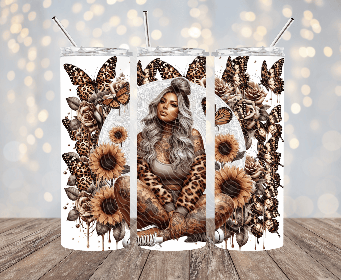 Leopard Girl - 20oz Sublimation Tumbler