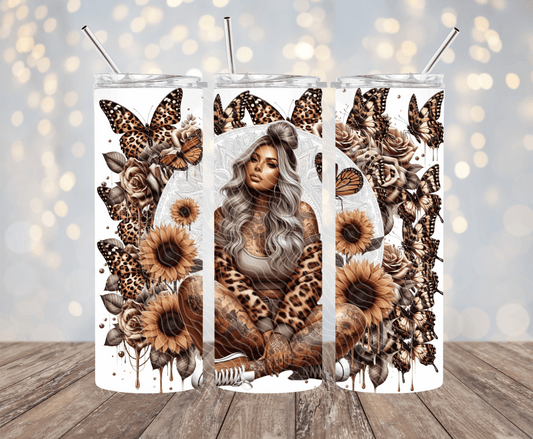 Leopard Girl - 20oz Sublimation Tumbler