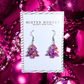 Purple & Pink Tree - Large Dangle Earrings