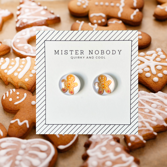 Gingerbread Man - Stud Earrings