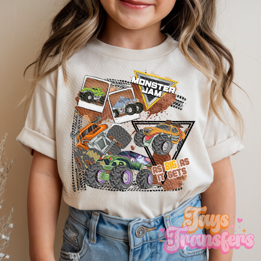 Monster Trucks - Kids DTF Transfer