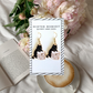 Black Cat Sitting Behind Books - Mini Dangle Earrings