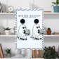 Black Ghost Carrying Books - Large Dangle Earrings